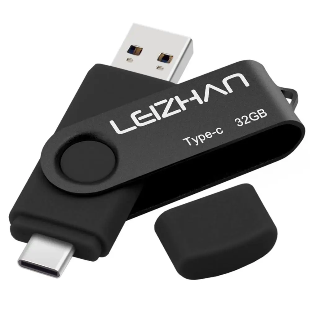 Type C-USB 3.0-Black LEIZHAN OTG USB флэш-накопитель для huawei P30, samsung S10 S9 S8 USB 3,0 type-c флеш-накопитель USB C карта памяти 256 ГБ 128 ГБ - Цвет: Type C-USB 3.0-Black