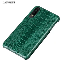 natural ostrich leather high end leather phone case for huawei p30 lite p30 pro p20 pro p20 honor 9x fall protection sleeve