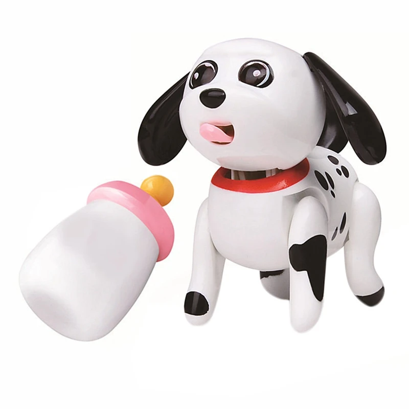 Baby Pet Sucking Dog Cat Doll Interactive Electronic Pet Toy For Children Gift-The Pets Tongue Stick Out Drink Milk Bottle