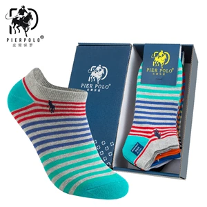 061 Модные повседневные мужские носки для отдыха; Calcetines Hombre; сезон весна-лето; носки в разноцветную полоску; не воняющие носки; Подарочная коробка; 5 пар в упаковке - Цвет: 061
