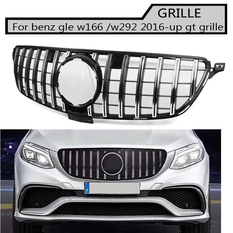 Решетка Серебристая эмблема переднего бампера gt gtr гриль для benz gle w166 w293