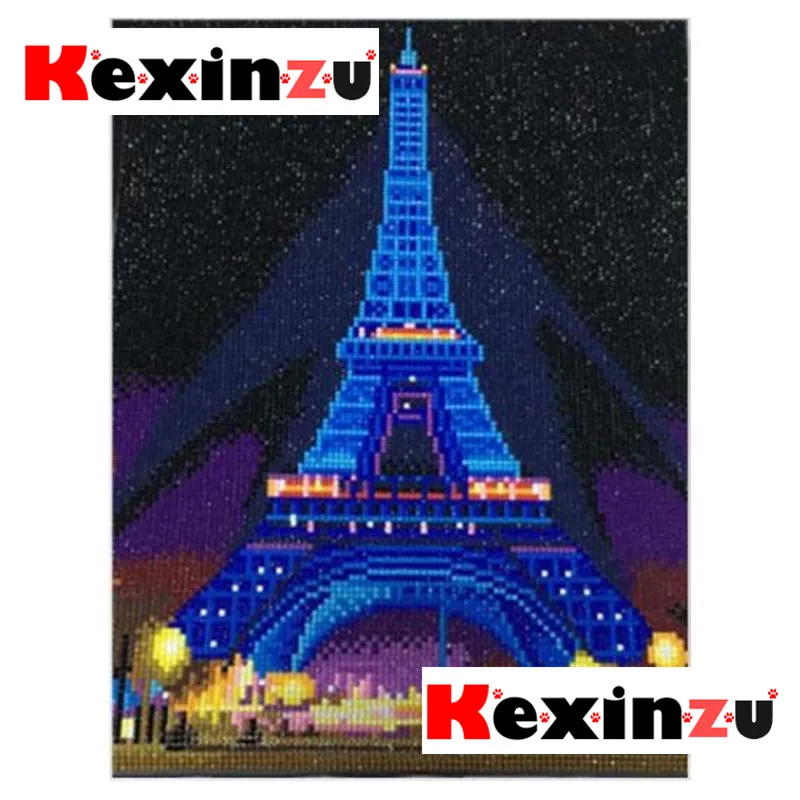 1 Kexinzu светодиодный светильник Полный Круглый дрель 5D DIY алмазная живопись 3D вышивка мозаика вышивка крестиком 5D Декор подарок 30x40 см - Цвет: 1