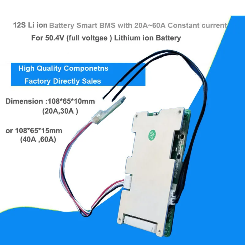 12S 50 4 V литий ионное умное Bluetooth BMS с 20A 30A 40A 60A постоянный ток коммуникационная