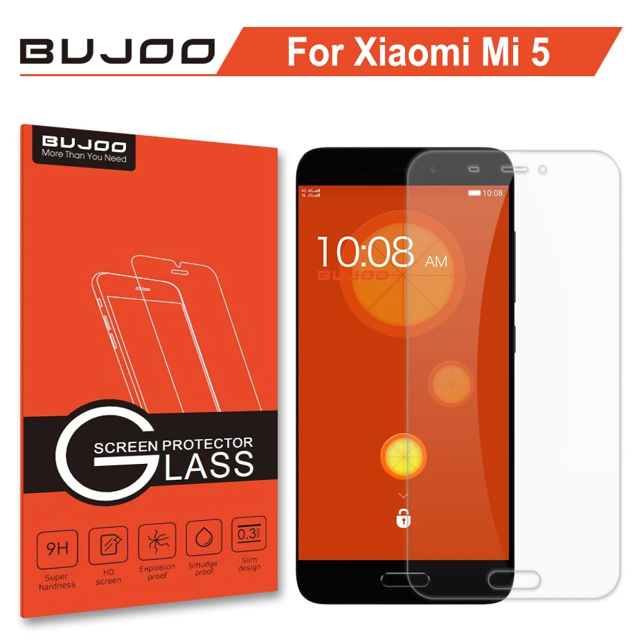 

100% Original BUJOO 2.5D Bubble Free Screen Protector Tempered Glass For Xiaomi Mi 5 Xiomi Mi5 Protective 0.3mm 9H HD Film