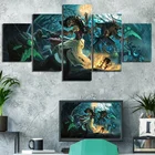 5 шт. HearthStone герои Warcraft стратегия карточка игра постер холст Художественная Настенная роспись для домашнего декора