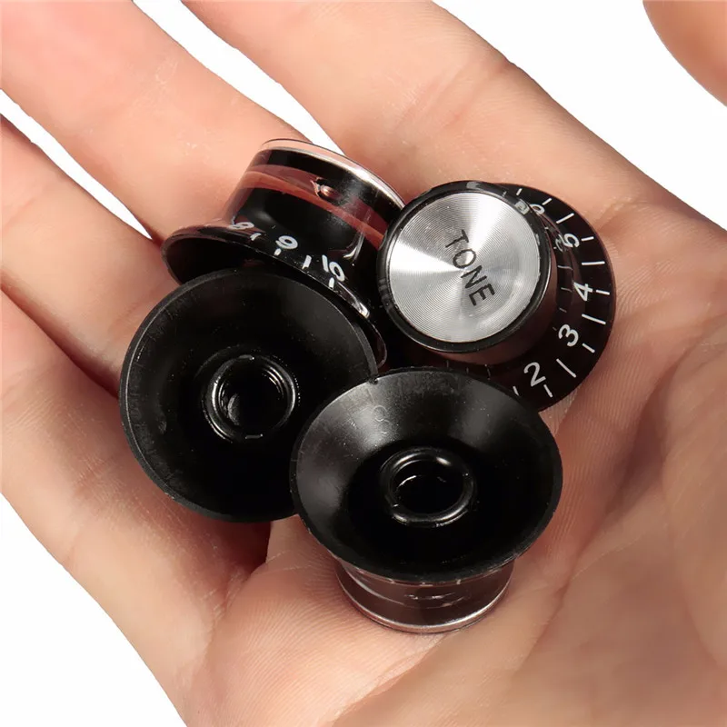 Zebra 4 шт./лот 26 мм алюминиевая акриловая черная ручка управления для гитары 2 тома