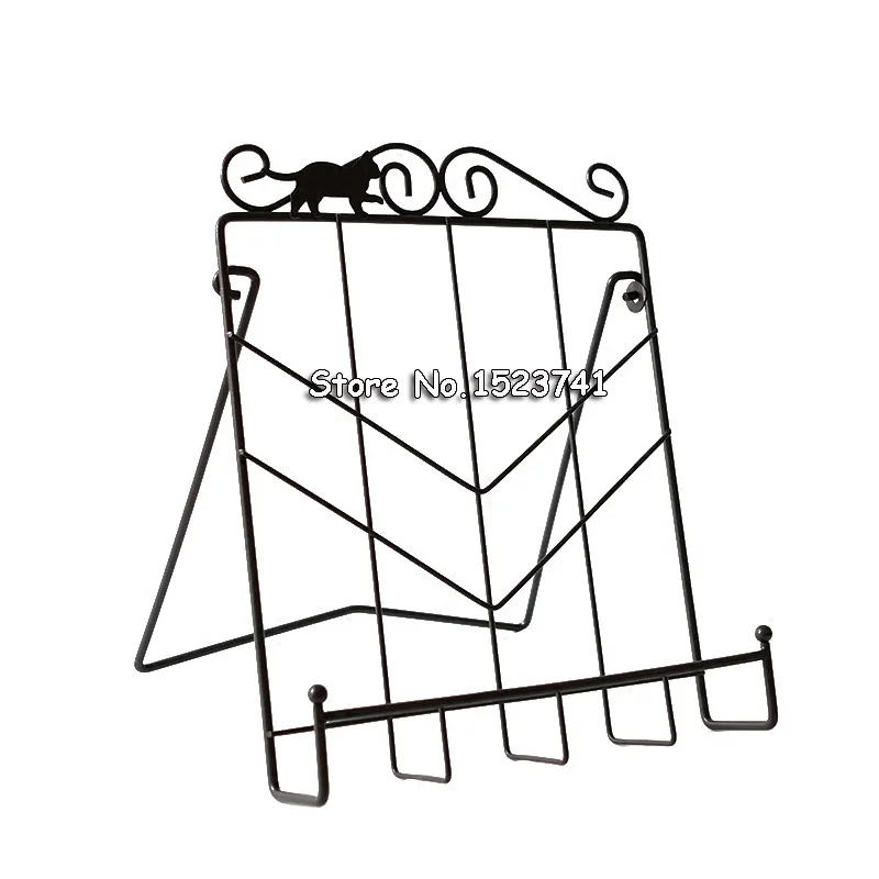 Металлическая газета журнал полка держатель для меню металлическая кошка