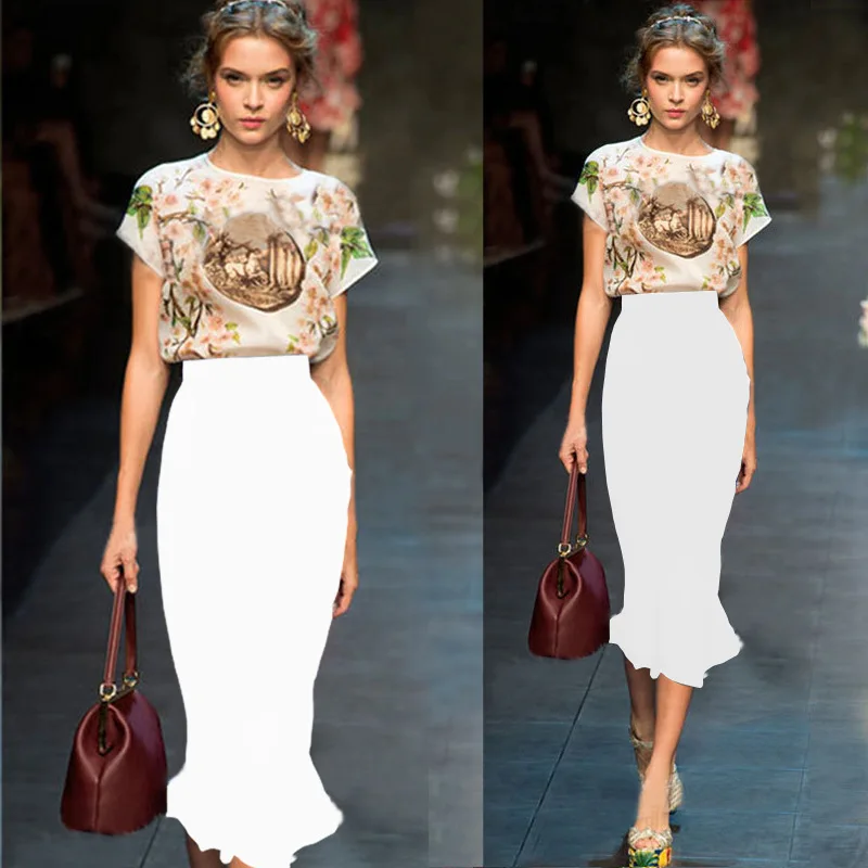 Женщины элегантный bodycon юбка карандаш высокой талией упругой работы ну вечеринку