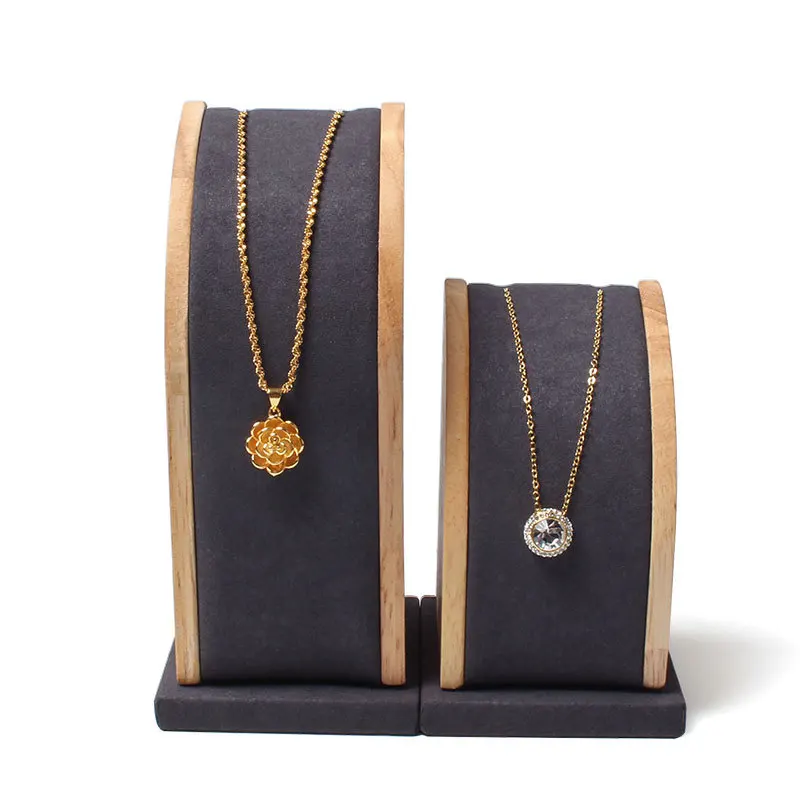 Porte Bijoux Новая мода Контракт Твердые дуговое ожерелье носить кулон дисплей полка со склада ювелирные коробки - Цвет: Черный