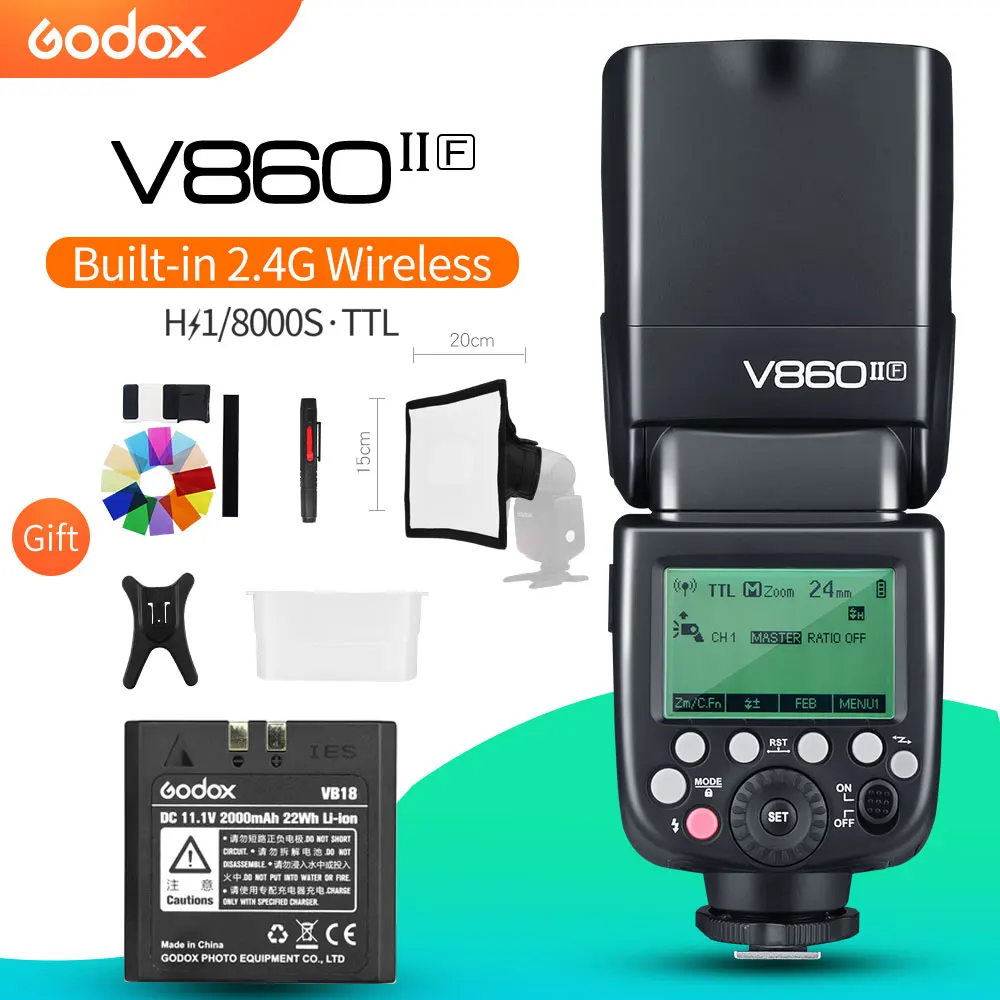 Godox V860II-C V860II-N V860II-S V860II-F V860II-O ttl HSS литий-ионный аккумулятор Батарея Вспышка Speedlite для цифровой зеркальной камеры Canon Nikon sony Fuji Olympus - Цвет: V860-F for Fujifilm