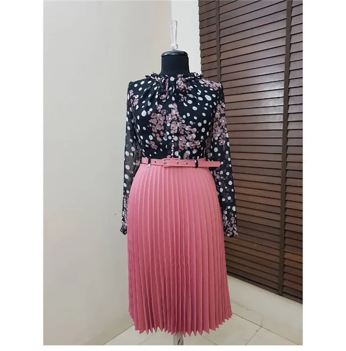 Pink Skirt Новая мода Базен сексуальный succunt Африканский трандиональный известный принт Дашики платье для леди для стройных женщин - Цвет: Pink Skirt