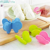 4pcs creative butterfly insulation take up clamp silicone anti scalding oven thicken handguards take the clamp for kitchen tools