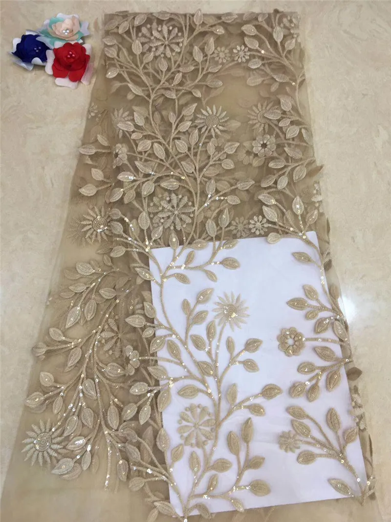 Новинка 5 ярдов Высококачественная вышитая Тюлевая кружевная ткань для