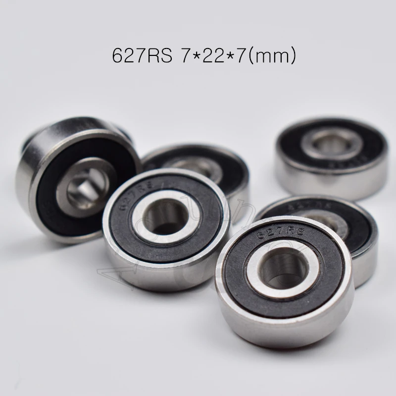 Bearing 10pcs 627RS 7*22*7(mm) chrome steel Rubber Sealed High speed Mechanical equipment parts