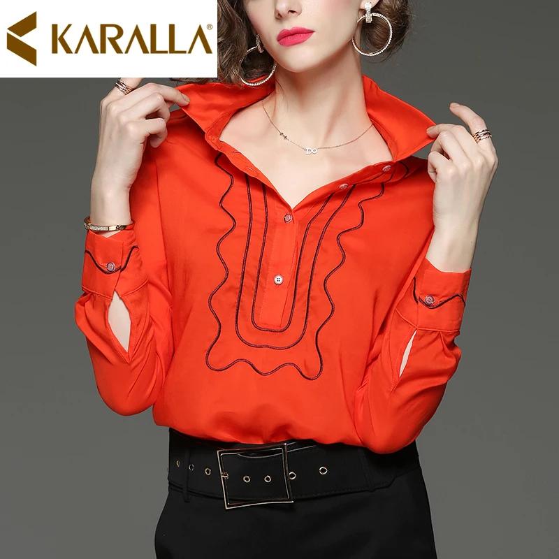 Индивидуальная дизайнерская рубашка с вышивкой Модная Тонкая Повседневная