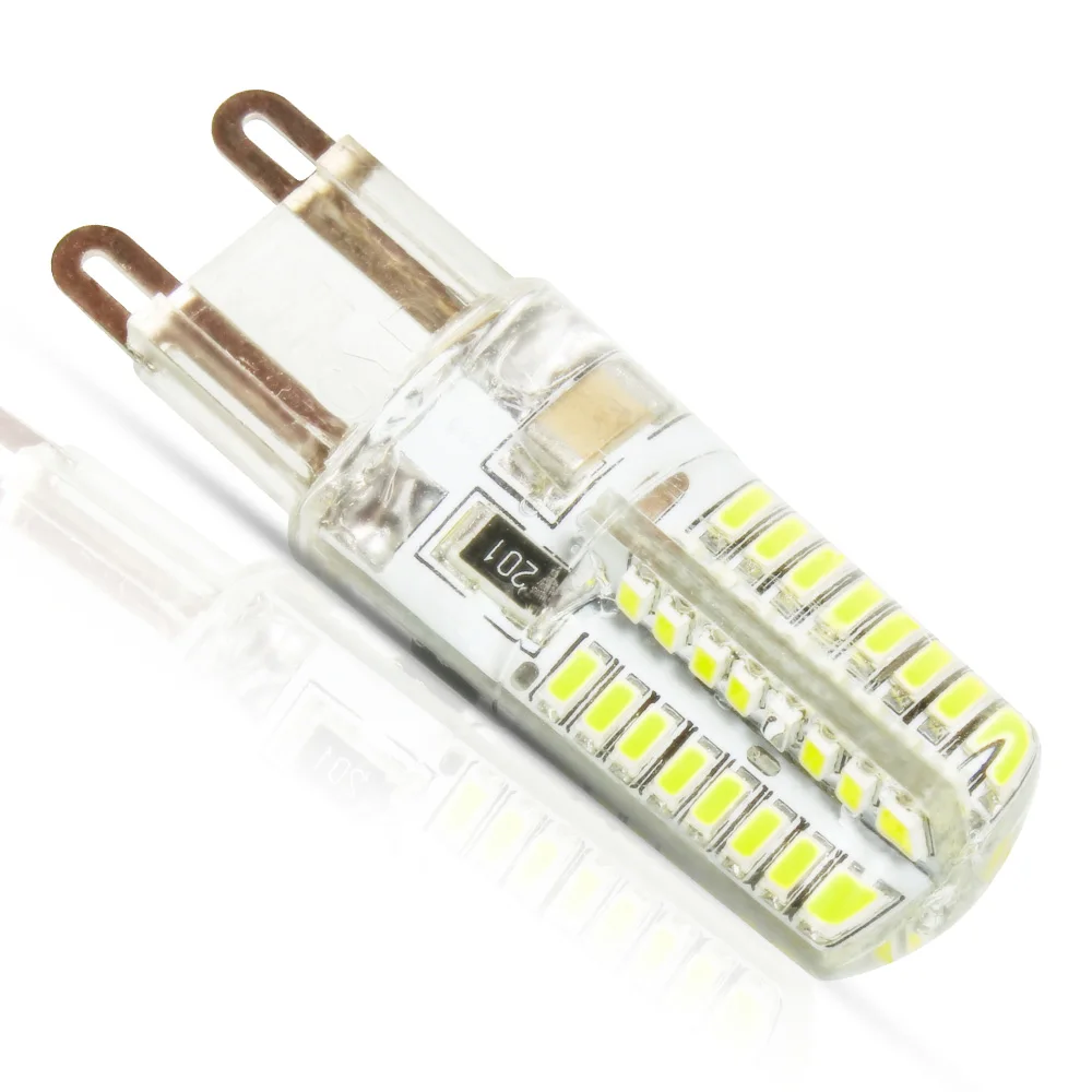 10x 220V 230V G9 6W Silicone COB 64LED Bulb SMD3014 LED Corn Lamp Spotlight for Crystal Warm Cold White | Лампы и освещение