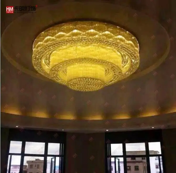 L Large hotel lobby KTV club project light Villa living room round crystal lamp | Лампы и освещение