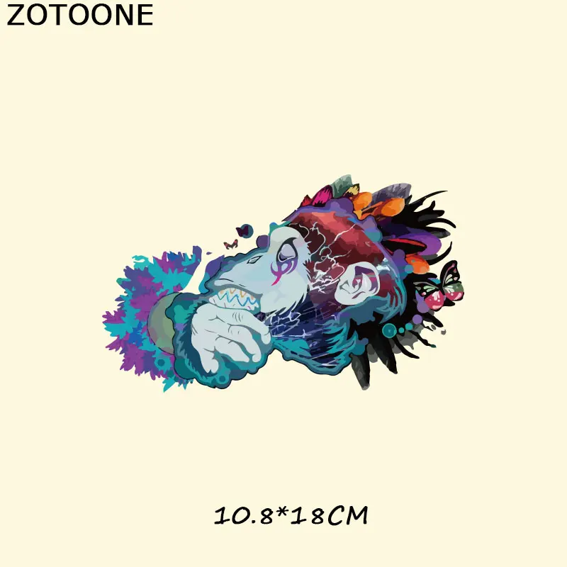 ZOTOONE наклейки-заплатки Красочные животные моющиеся печать на футболке одежда украшения дизайн Diy аксессуары железная передача