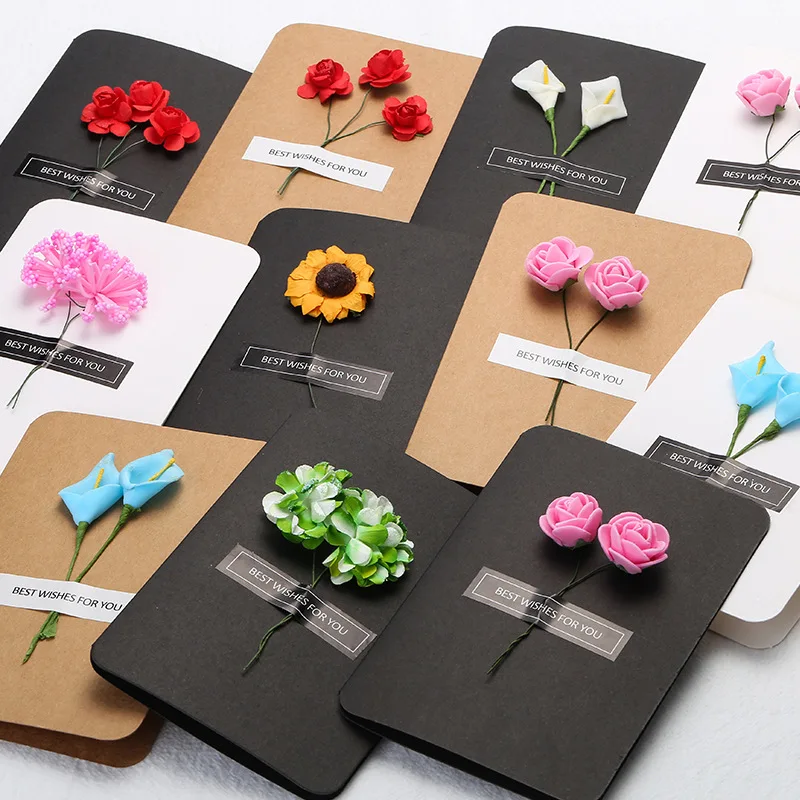 

20pcs/lot Creative Flower Paper Greeting Cards Wedding Decoration Cards Birthday Wedding Invitations Cards Vintage Paper Cards