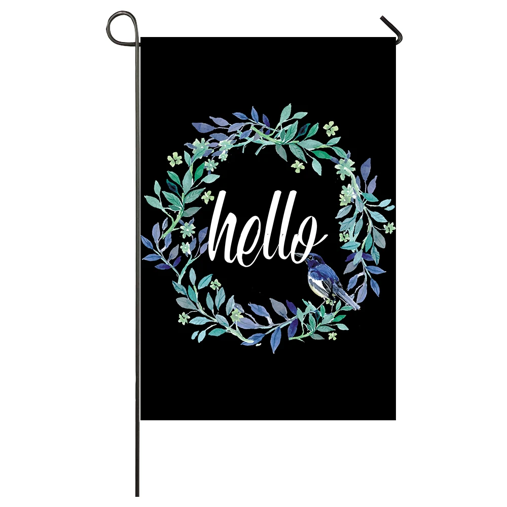 

Hello Garden Flag Double Sided House Yard Flag Xmas Outside Holiday Yard Decorations Seasonal Outdoor Flag 12 x 18