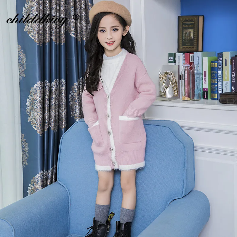 High Quality Children Cardigans 4-14Years Girls Knitted Coat Autumn Baby Sweaters Kids Fashion Long Sleeve Outerwear | Мать и ребенок