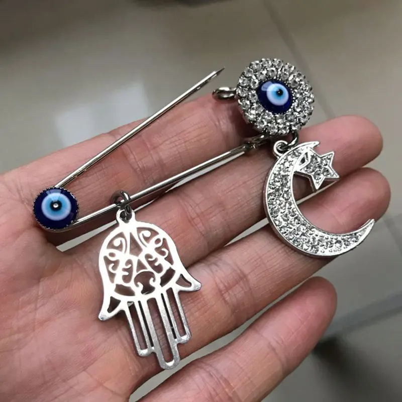 Персидский полумесяц амулет со звездой Турецкий Дурной глаз Хамса рука Фатимы