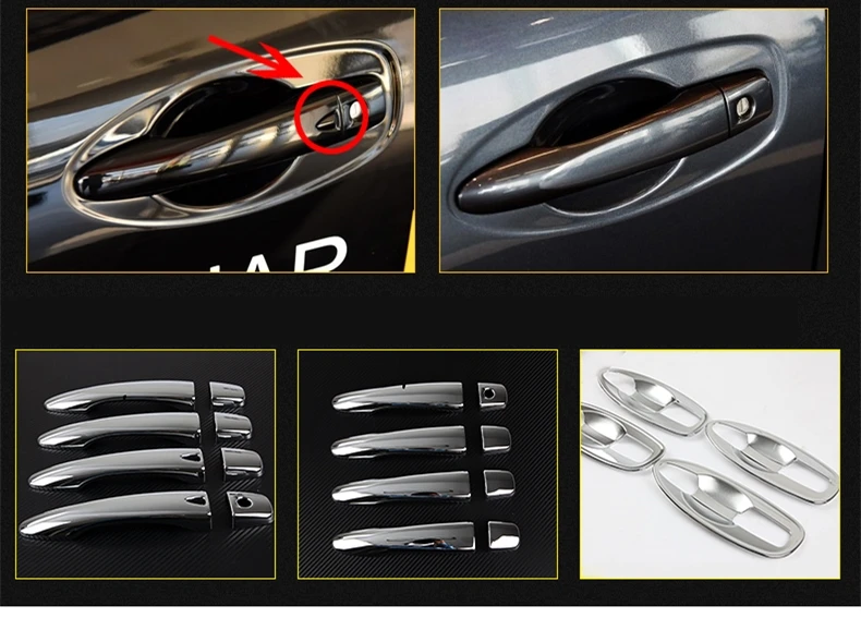 Для Renault Kadjar- форма автомобиля наружная Дверная ручка Крышка дверная чаша рамка отделка наклейка аксессуары Дверная чаша