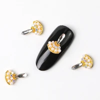 10 pieces bag japan korea new 3d nail art decoration metal fancy style with bling crystal pearl nail accessory diy charm nail