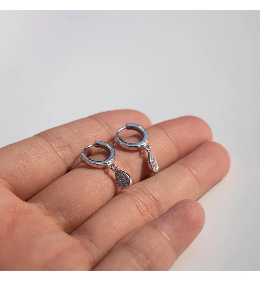 Новые серьги из серебра 925 пробы, модные серьги-капли с цирконием, серьги для ушей, Пряжка для ушей, милые трендовые серьги для девушек, серебряные серьги, ювелирные изделия