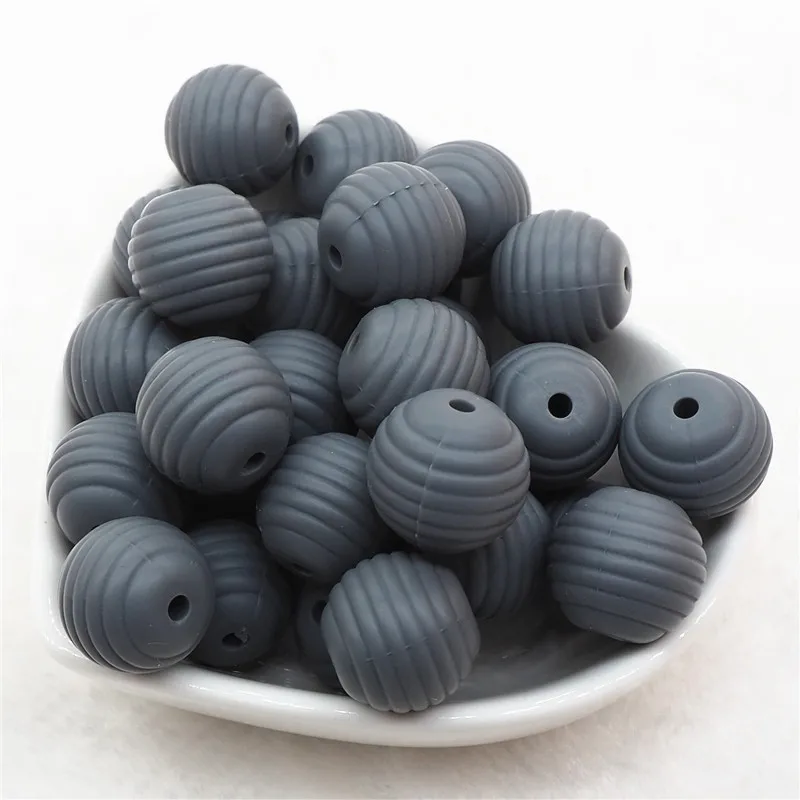 Dim Grey Chenkai 20 шт без БФА, силиконовый спиральный Прорезыватель для зубов DIY Детские пустышки Прорезыватель для зубов Монтессори сенсорные ювелирные изделия, делая игрушечный бисер - Цвет: Dim Grey