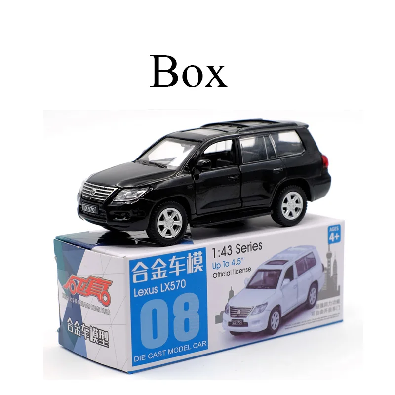 Black Новое поступление Caipo 1:43 LX570 сплава литья под давлением модель автомобиля игрушечных автомобилей с Вытяните назад/Робокар Поли для детей Подарки/Развивающие игрушки коллекция - Цвет: Black