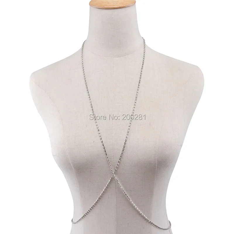 Цепочка для бикини Full Стразы цепочка бюстгальтера с глубоким V-образным вырезом