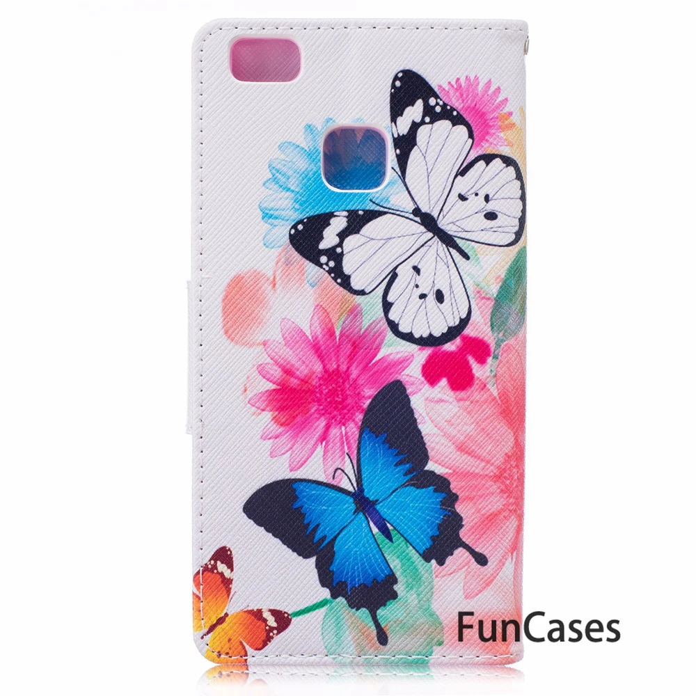 Кошелек чехол для fundas huawei P9 Lite coque случае 5 2 дюймов + держателей карт канала ascend venta