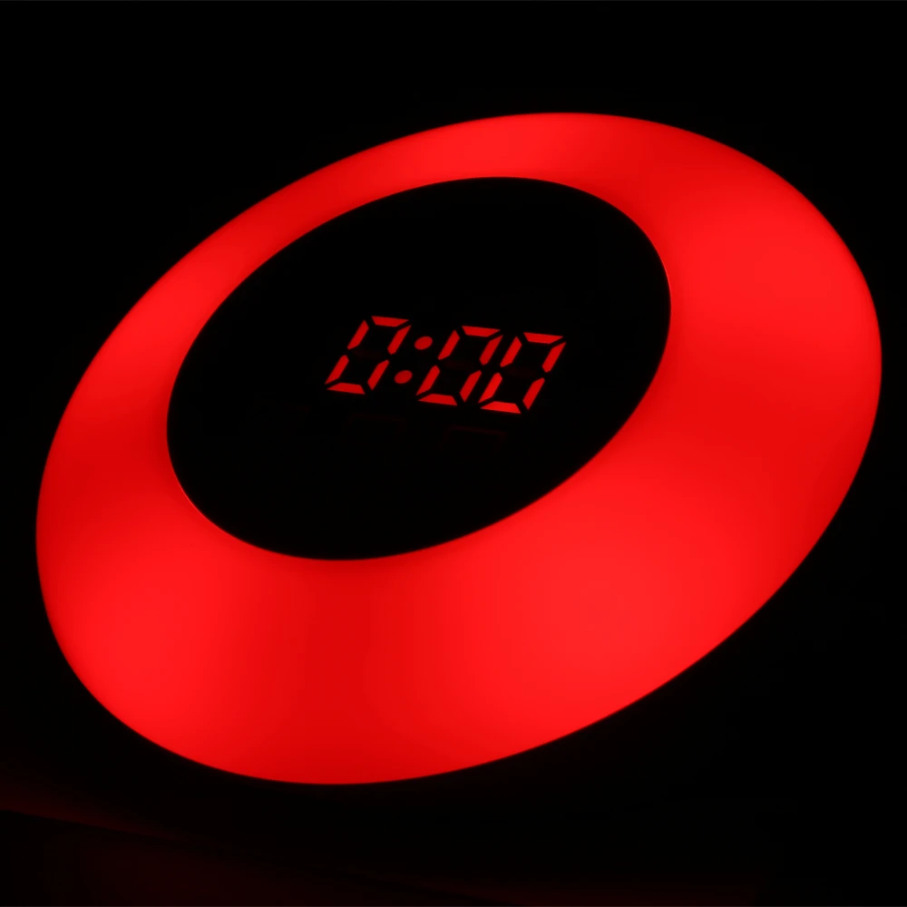Светодиодные RGB часы сенсорный экран Повтор сигнала дисплей температуры