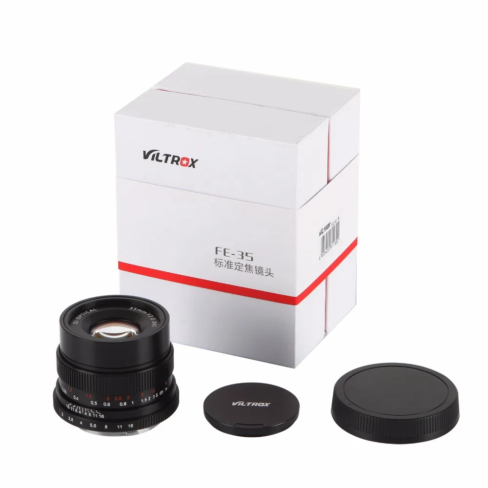 Viltrox 35 мм F2 широкоугольный объектив с большой апертурой для sony NEX E Full Frame camera A9 A7SII A7RII A7R A6300 A6500 NEX-7