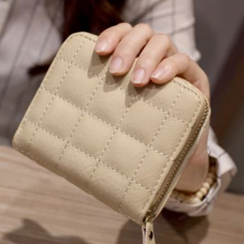2018 Горячие Корея стиль для женщин кожа портмоне сетки Плед Notecase женский кошелек