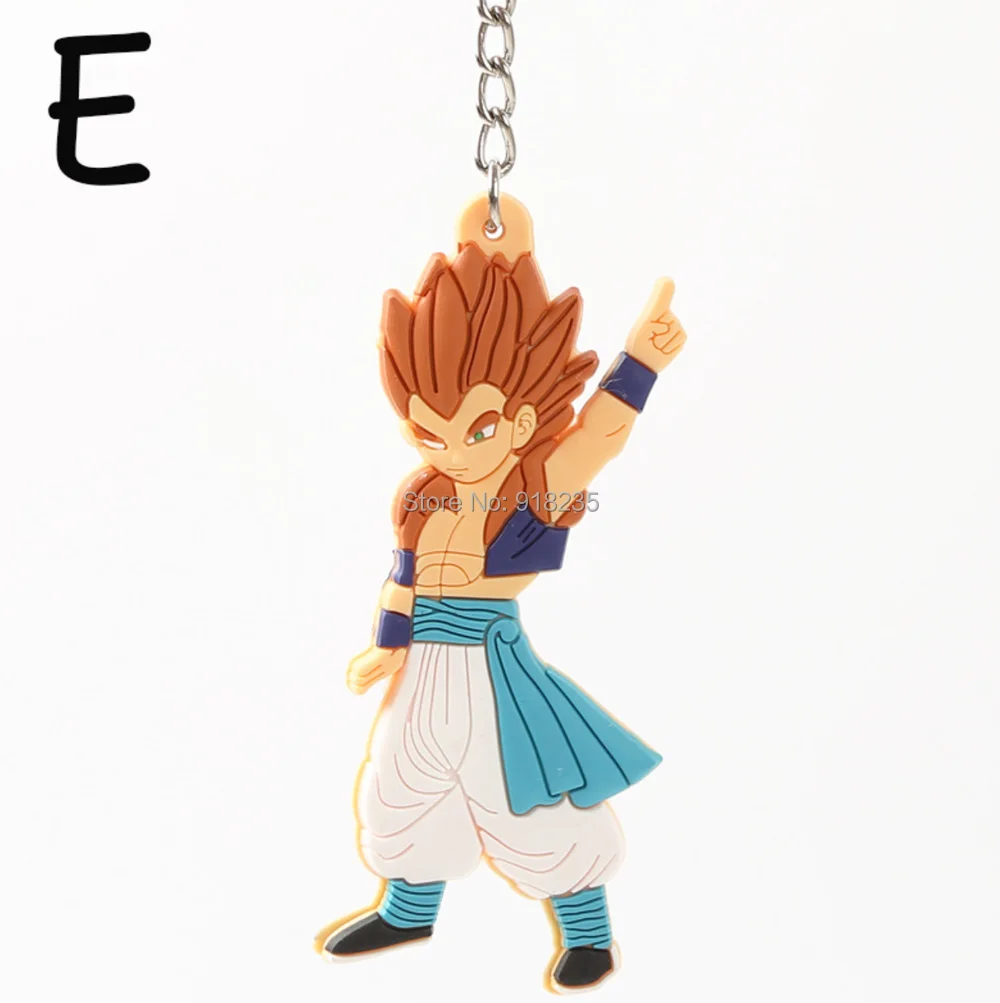 20/лот Dragon Ball брелок для ключей Goku Vegeta резиновая фигурка двухстороннее кольцо для ключей