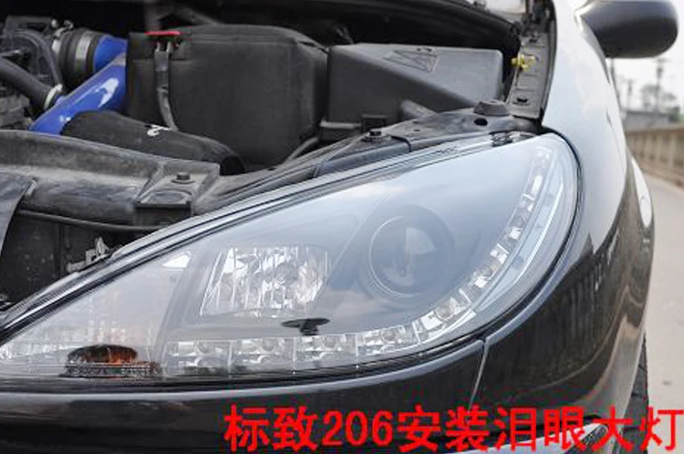 D_YL Автомобиль Стайлинг для peugeot 206 фары 2005-2008 peugeot 206 светодиодный фар DRL Объектив Двойной Луч H7 HID xenon bi xenon объектива