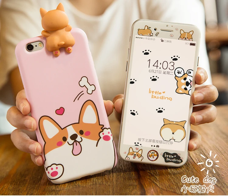 Для iphone 8 8Plus 3D Welsh Corgi dog чехол для телефона s+ пленка для экрана из закаленного стекла для iphone 6 6s 6plus 7 7plus милый чехол для собаки