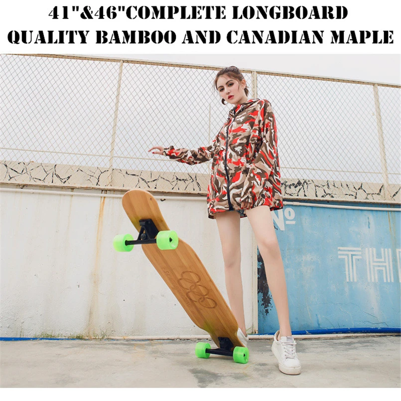 Про качество стиль Лонгборд полный лонгборд с griptape сделано из бамбука и канадского клена с про качество колеса Набор
