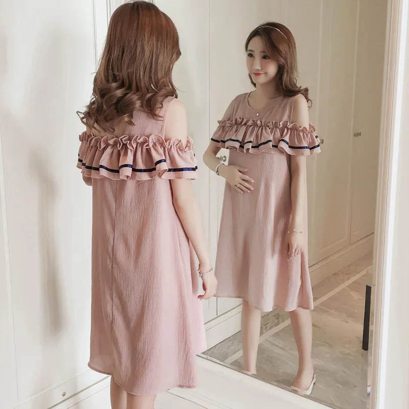 Для кормления для беременных Костюмы O шеи выдалбливают короткий рукав свободные