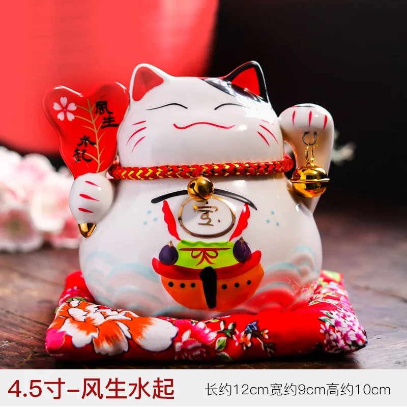 G 4,5 дюймов Lucky Cat Копилка Керамическая Мини-кошка японский стиль открывающийся подарок на праздник украшения в виде животных украшение для дома гостиной - Цвет: G