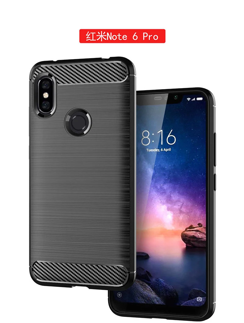 Xiaomi Redmi Note 6 pro чехол note6 глобальная версия задняя крышка силиконовый край TPU note |