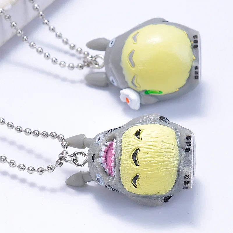 Cute Cartoon Character Pendant Bead Chain Necklace Totoro Doll Resin For Women Children collares de moda 2019 | Украшения и