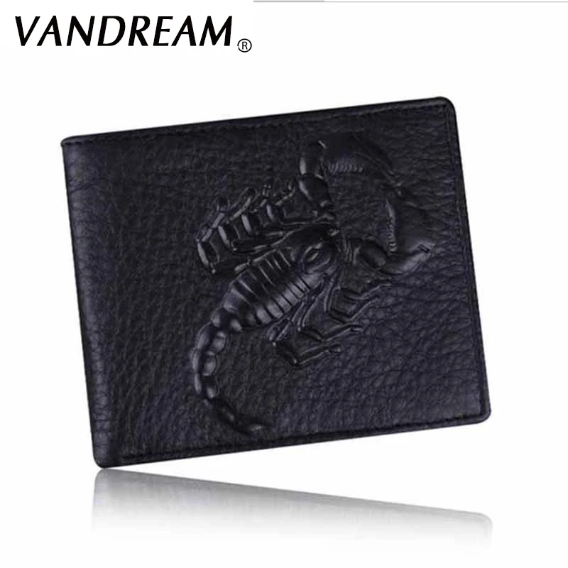 Кожаный бумажник для мужчин с узором скорпиона высококачественный кошелек