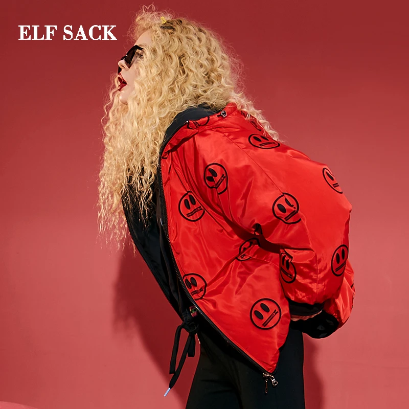 Женский пуховик ELFSACK белый Повседневный с принтом на зиму 90%|Женские пуховики| |