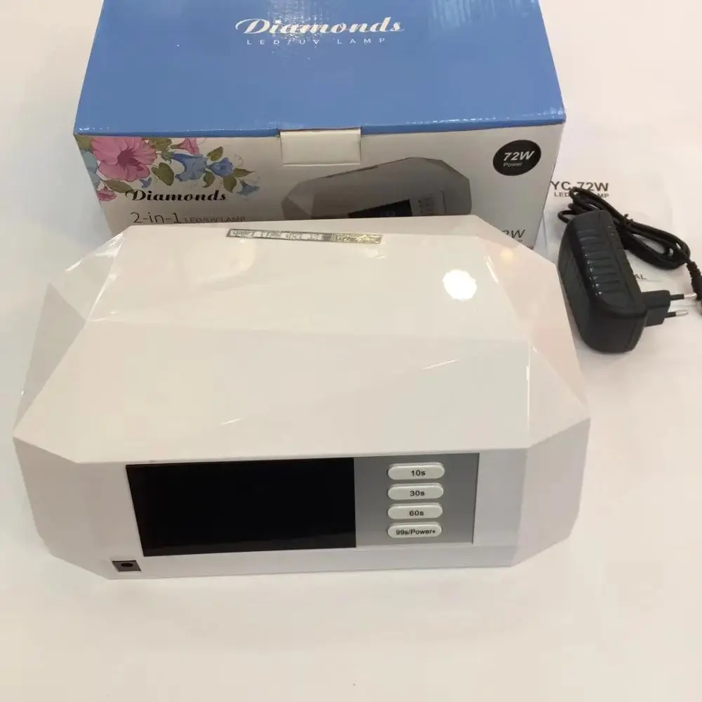 

72W Diamond Nail Dryer Dual UV Lamp LED Nail Lamp Gel Polish Curing Light with Bottom 30s/60s Timer LCD display lamp for nails