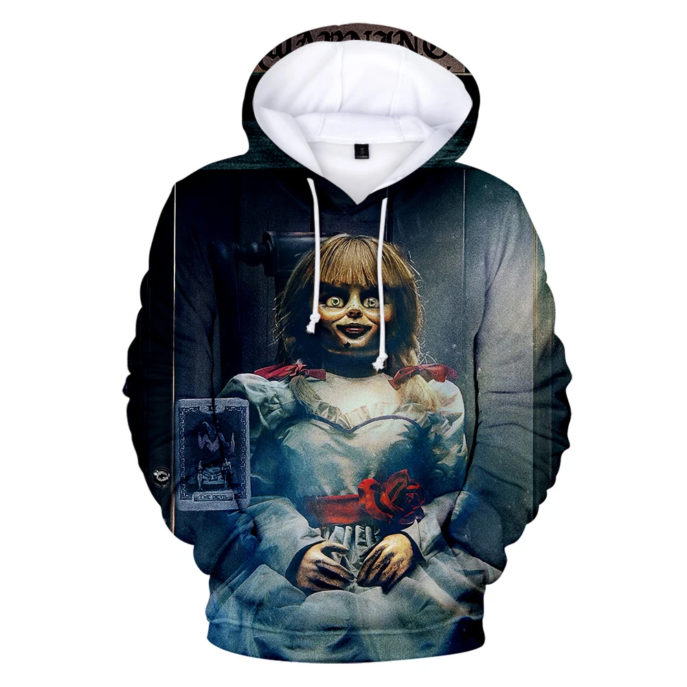 Annabelle 3D толстовки для мужчин и женщин толстовки Харадзюку с капюшоном пуловеры принт 3D ужас фильм Annabelle толстовки уличная одежда