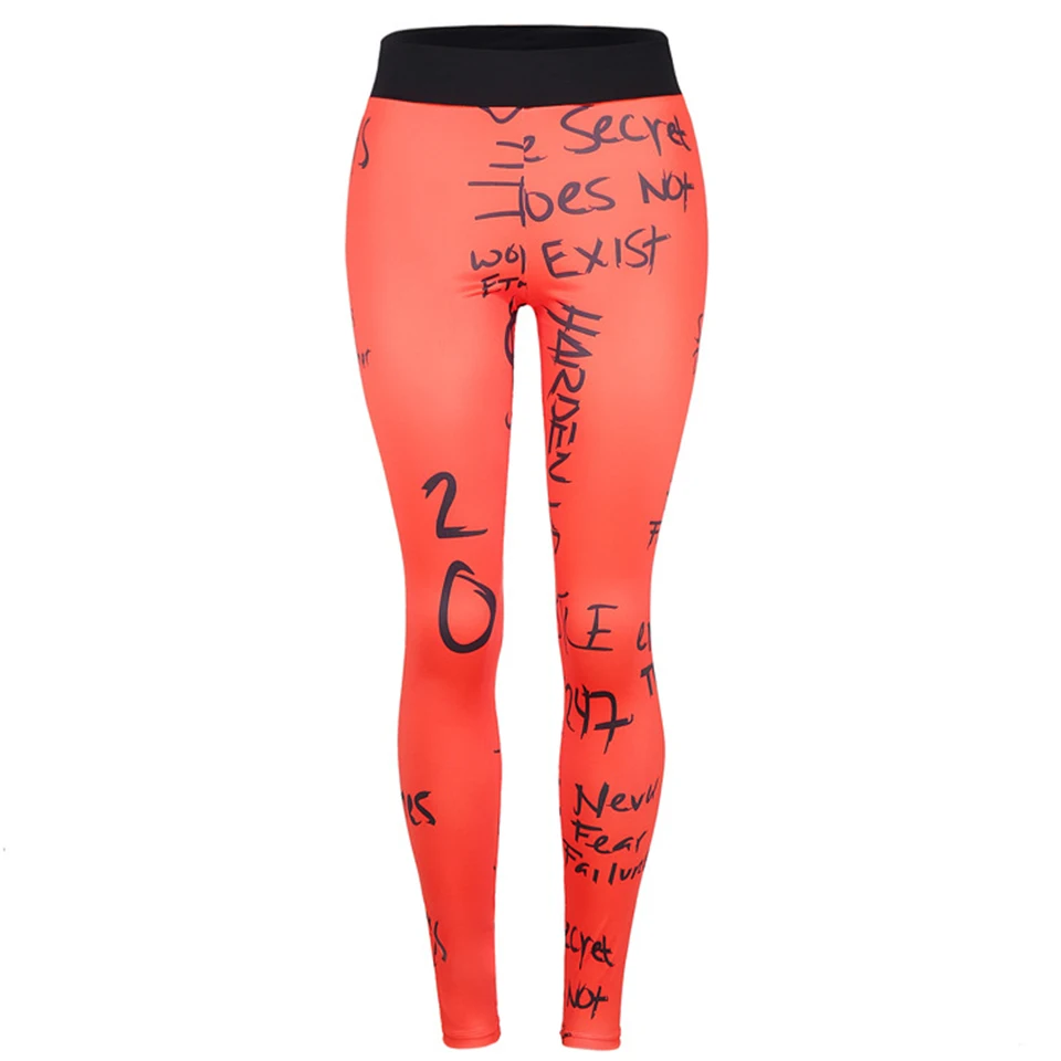Эластичные штаны для йоги с надписями Pantalon фитнес Femme Компрессионные Леггинсы