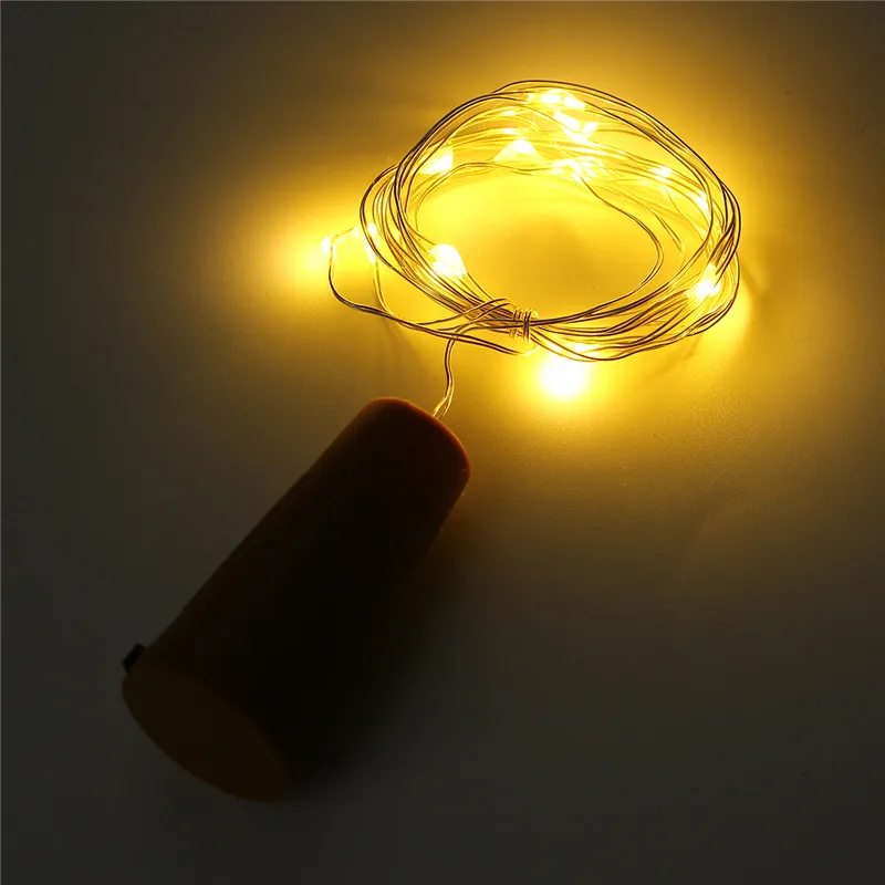 Warm white light 2 м светодиодный светильники в форме винных бутылок, пробковая гирлянда на батарейках, рождественские гирлянды DIY, вечерние гирлянды на Хэллоуин, свадьбу, Decoracion - Испускаемый цвет: Warm white light